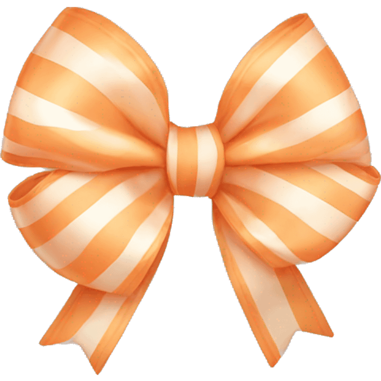 Light orange peach striped bow emoji