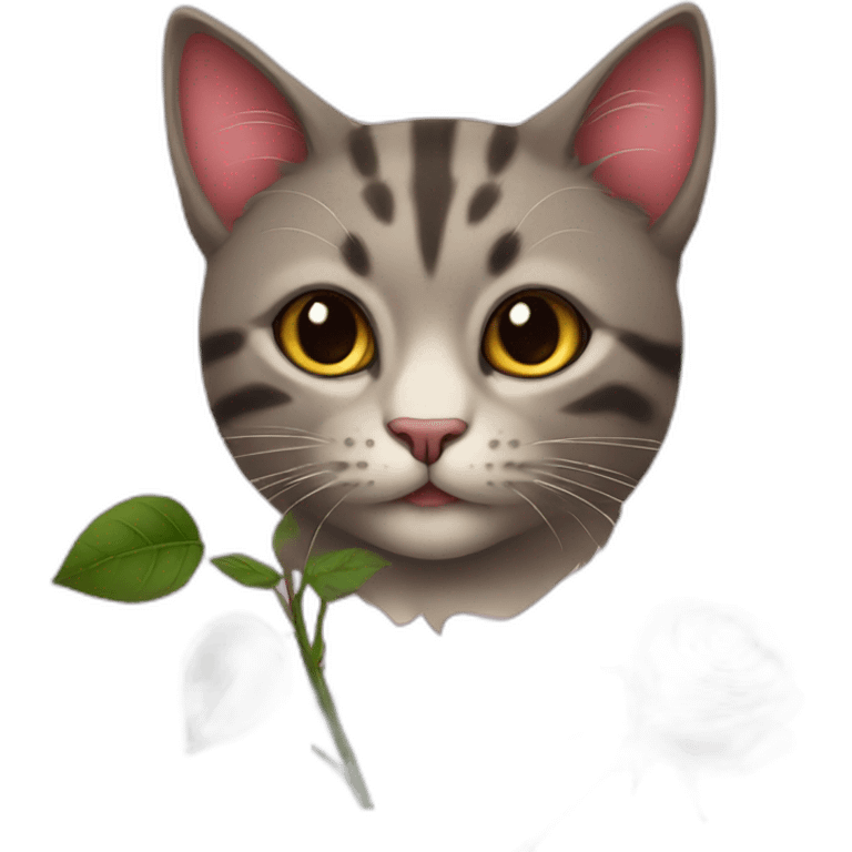 Cat with the rose emoji