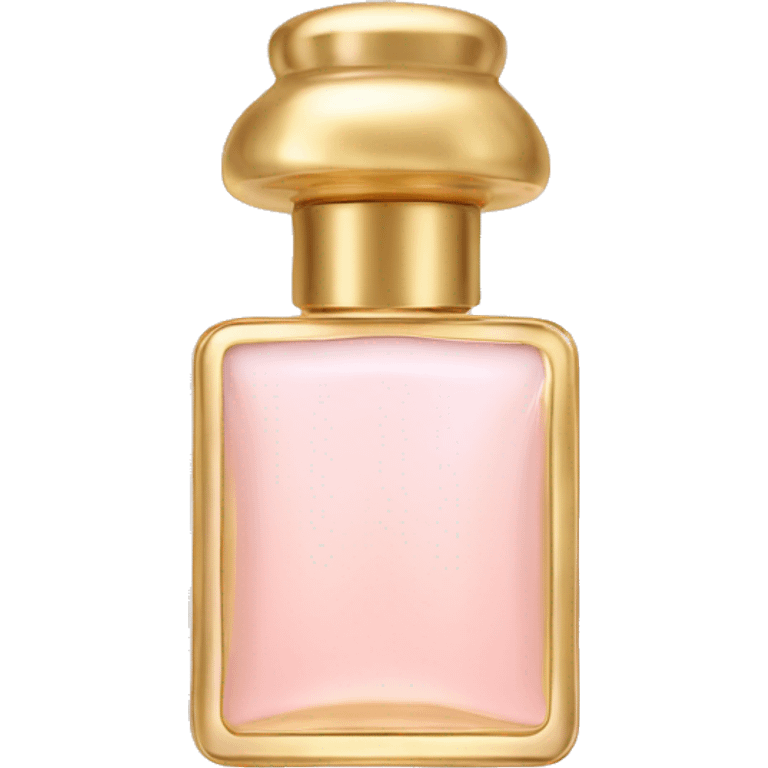 Gold glass perfume with a light pink lid  emoji