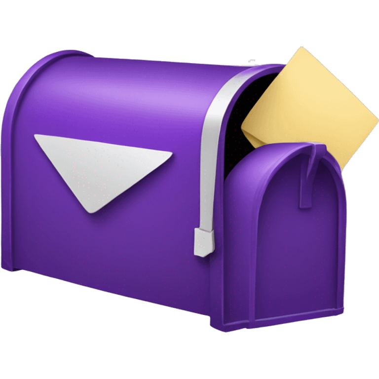 mailbox with purple mail coming out emoji