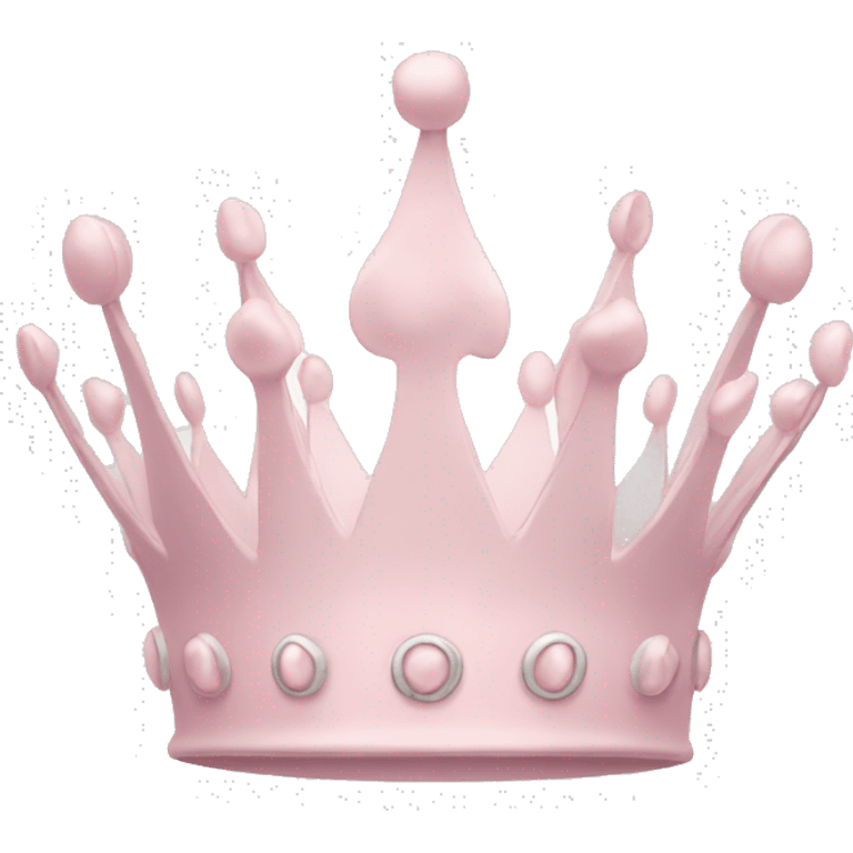 White and pastel pink crown emoji