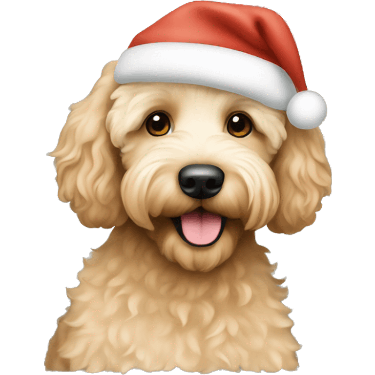 Apricot labradoodle celebrating Christmas  emoji