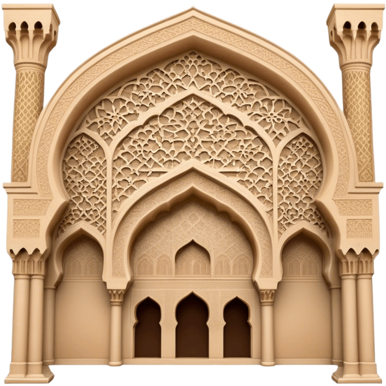 Cinematic Realistic Alhambra Landmark Emoji, capturing the intricate Moorish architecture, ornate arches. emoji