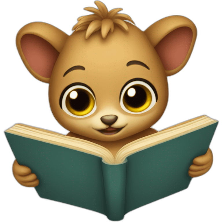 Cute creature reading a book emoji