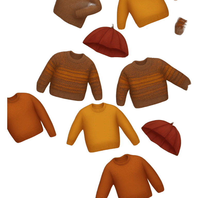 autumn sweater with fall colors emoji