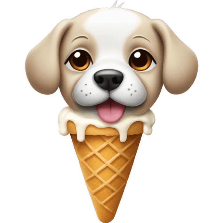 Dog with an ice cream  emoji