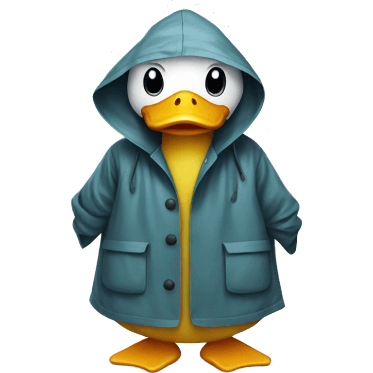 Duck in raincoat emoji