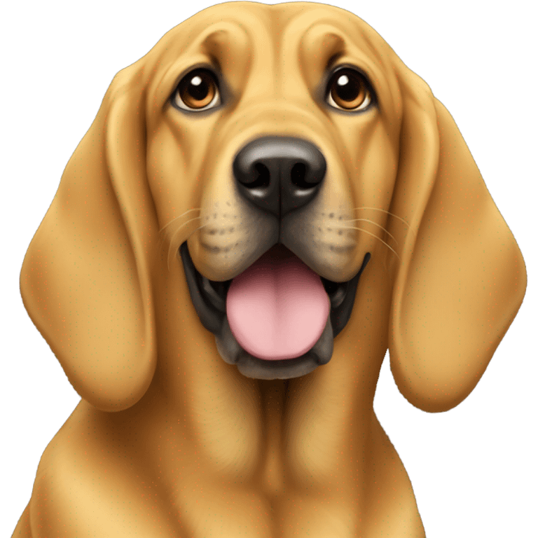 A yellow emoji with a BLOODHOUNDS face. emoji