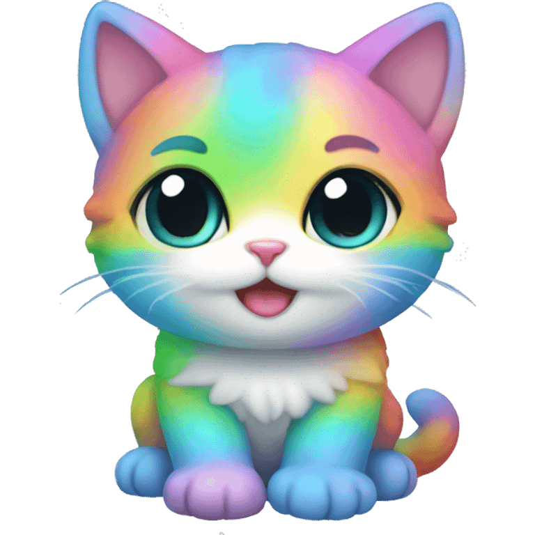 little baby rainbow cat cute emoji