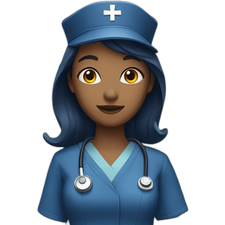 Nurse dressed in navy blue emoji