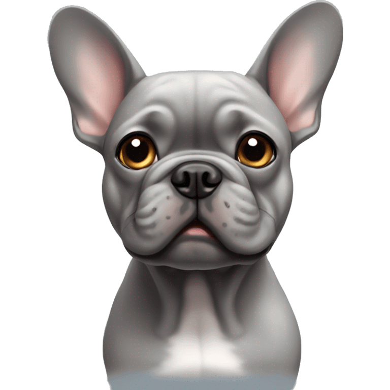 grey French bulldog emoji