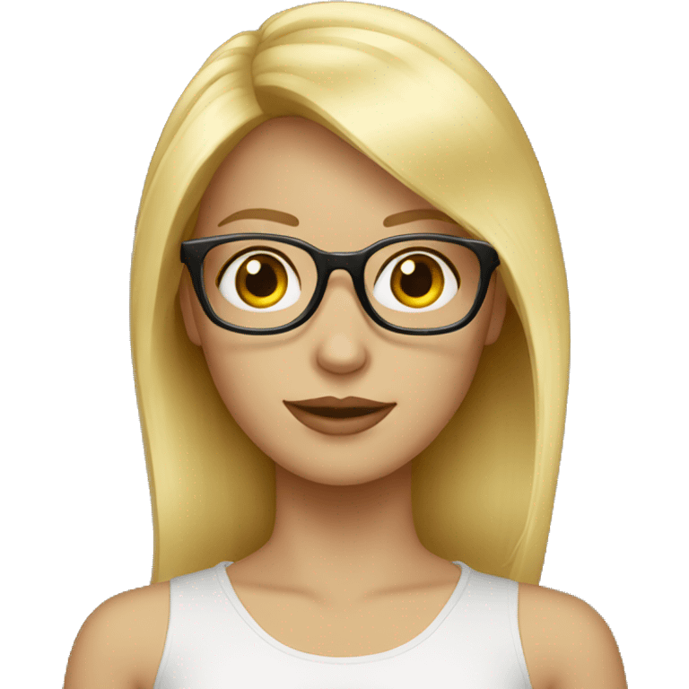 Fille blonde, lunette fine emoji