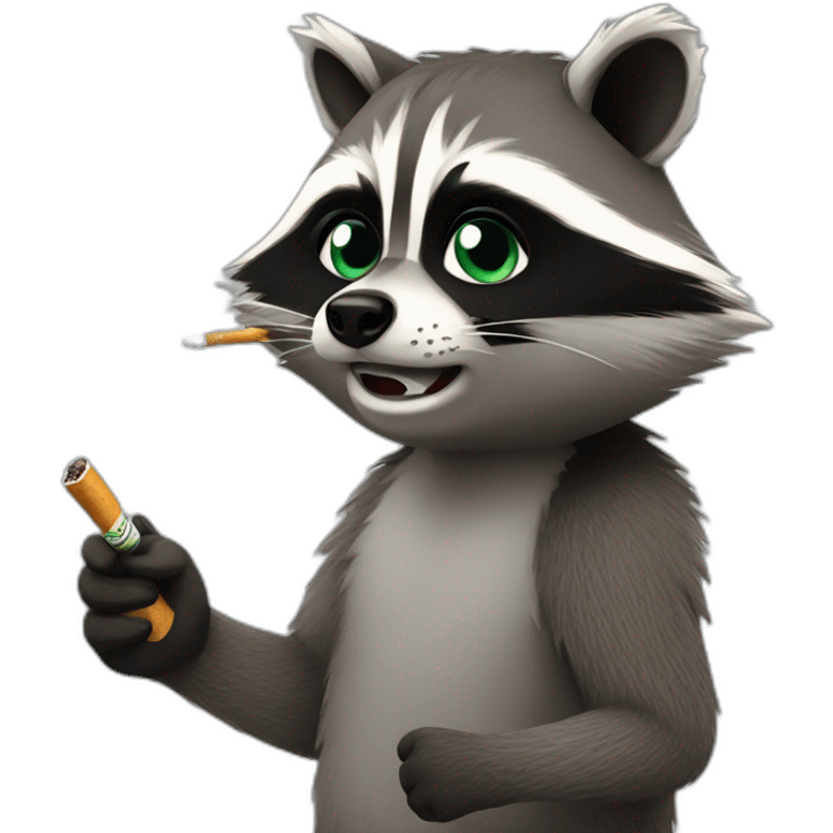 Racoon smoking emoji