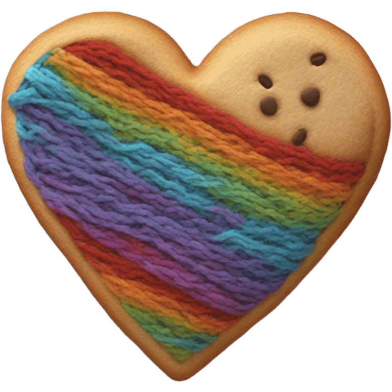 Cookie heart with yarn emoji