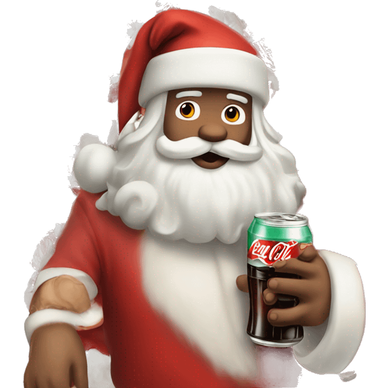 White skin colored Santa drinking Coca Cola  emoji