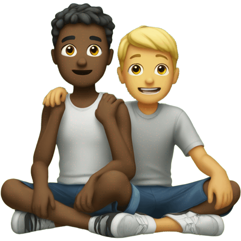 two boys on the grass emoji