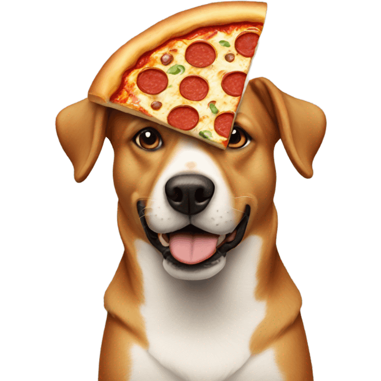 Dog with pizza emoji