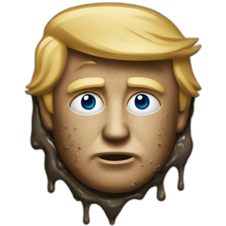 Donald Trump covered in mud emoji