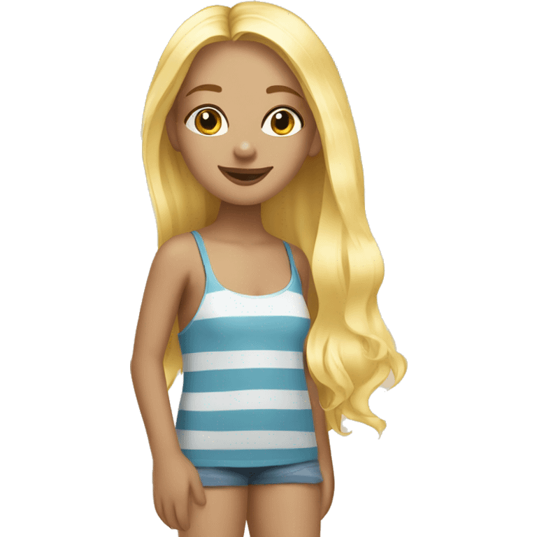 Barefoot Blonde Girl at the Beach emoji