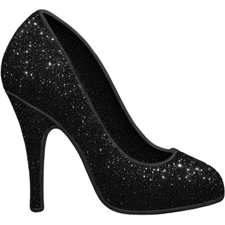 black sparkly high heel emoji