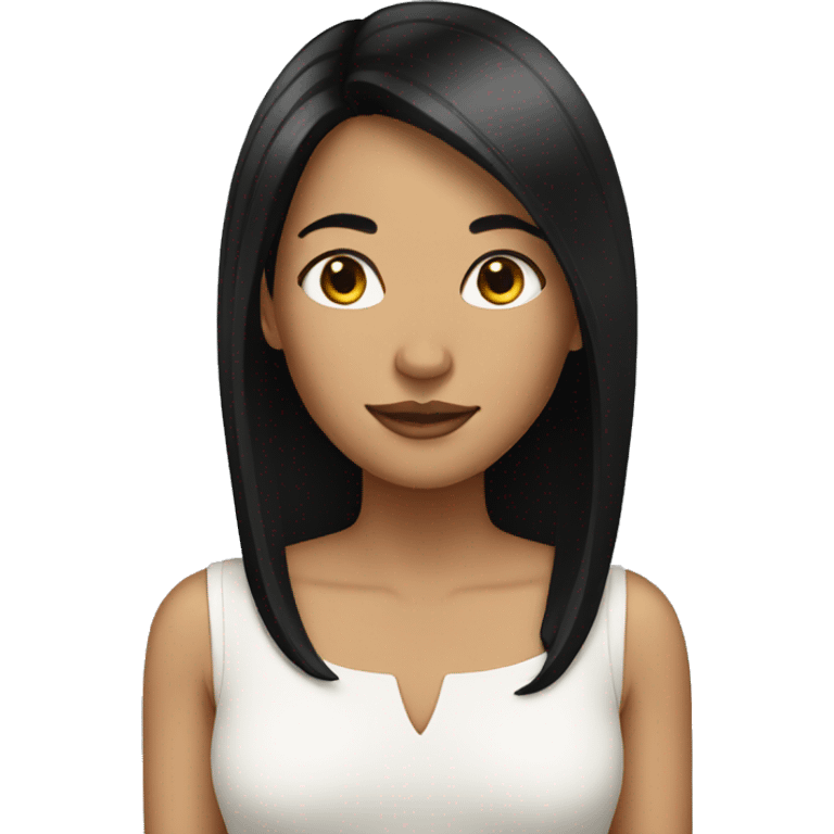 Lady with black straight hair emoji