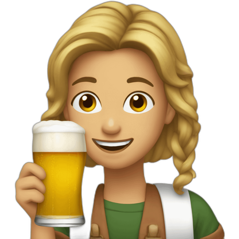 Hoda buvant une bière emoji