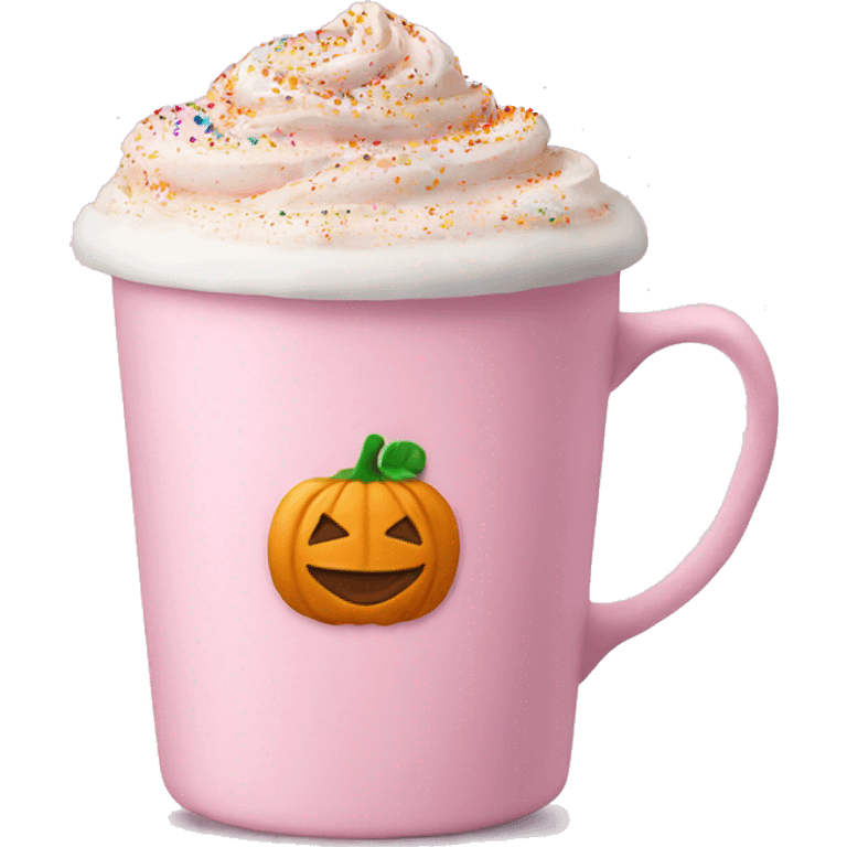 Light pink pumpkin latte with Multicolored Sprinkling emoji