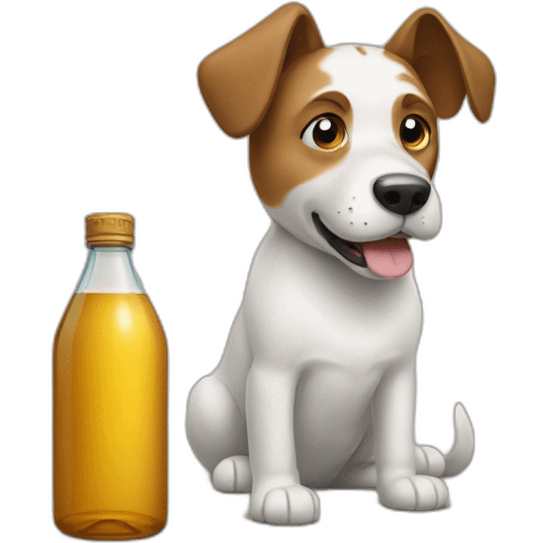 dog and bottle emoji