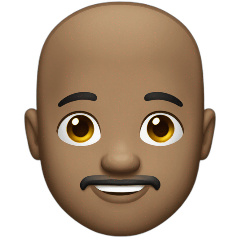 black bald man with tattoos and a brown goatee emoji