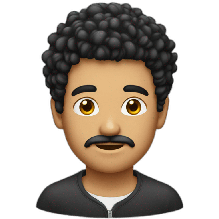 homme noir cheveux frisée emoji