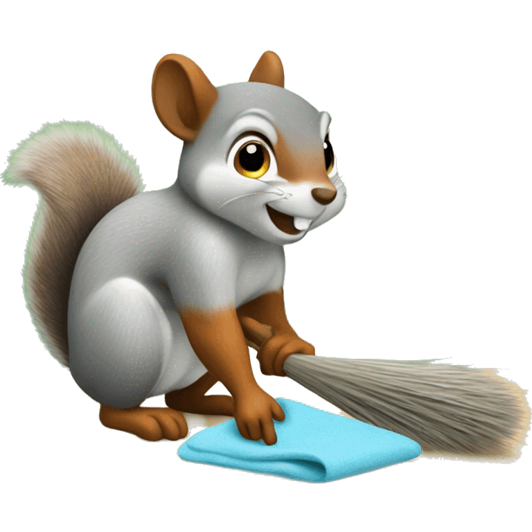 Squirrel cleaning emoji