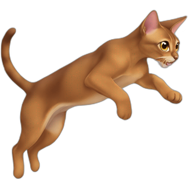 Abyssinian cat jumping emoji