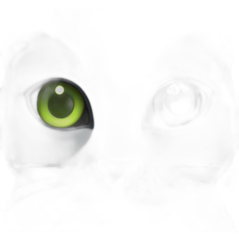 Un Chat gris foncé efreyée avec des yeux verts avec le flash emoji