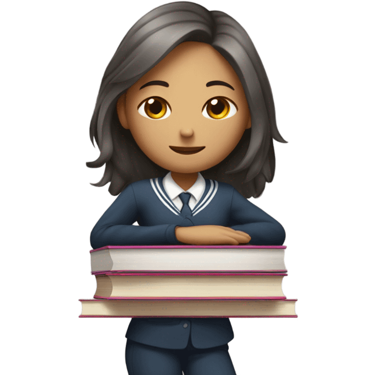 bored female student uniform sleeping of book emoji