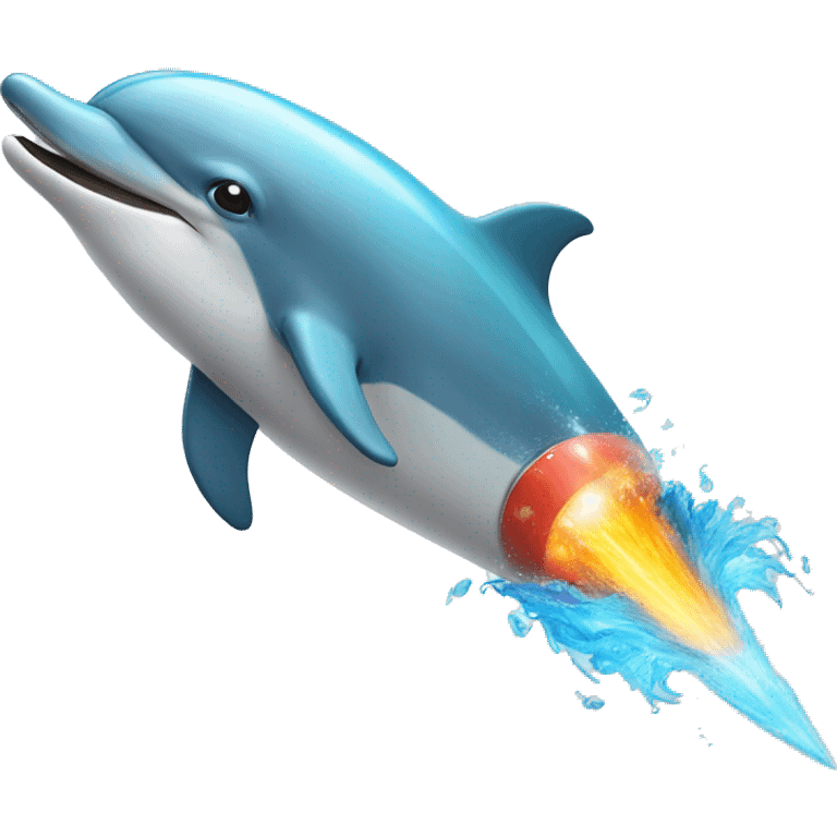 dolphin transforming into a rocket emoji