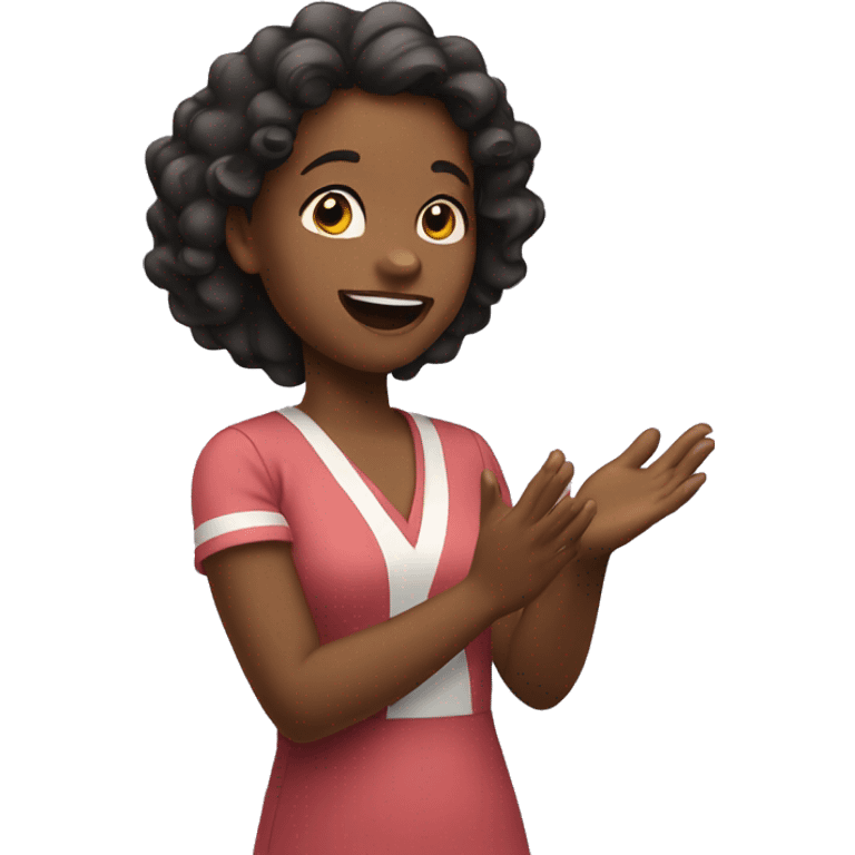 girl with clapping emoji