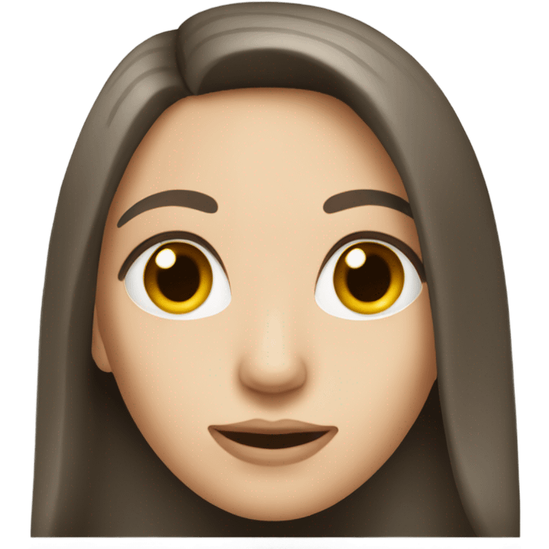 A brunette white woman with long dark hair emoji