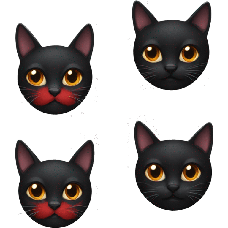 red bland and black cat head emoji