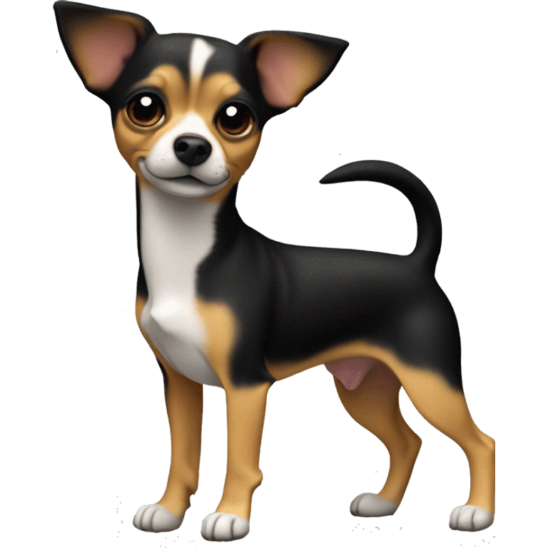 Chihuahua jack russel dog, black & tan full body  emoji