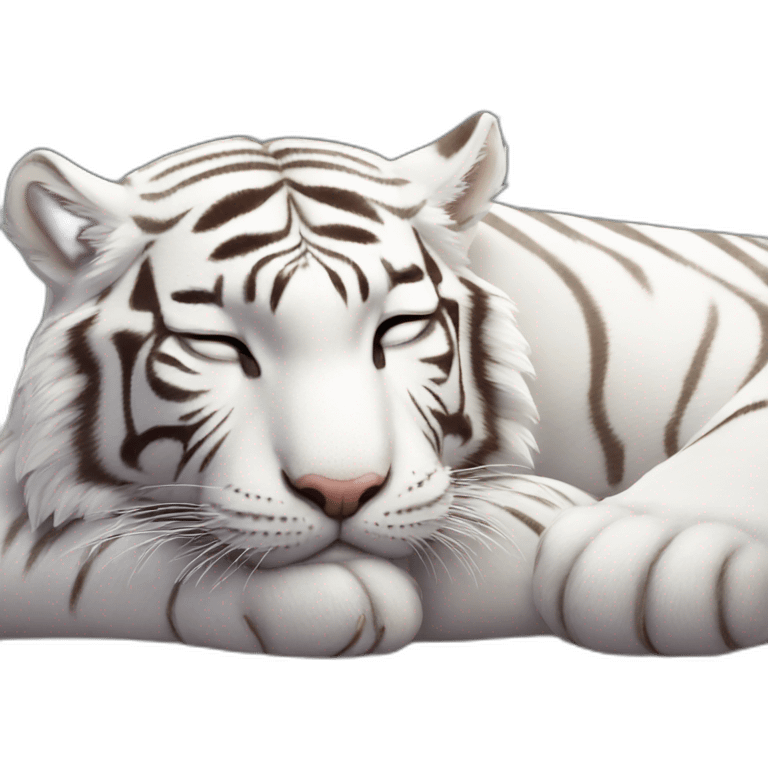 White tiger sleeping zzz emoji