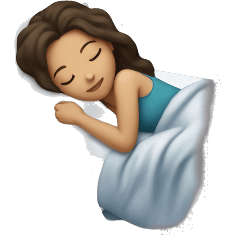 Brunette girl sleeping emoji