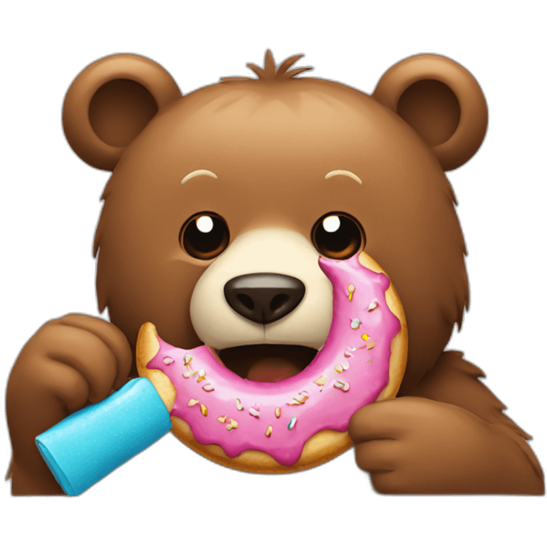 bear eating an donnut emoji