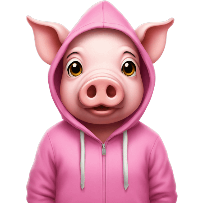 Pig with a pink hoodie emoji