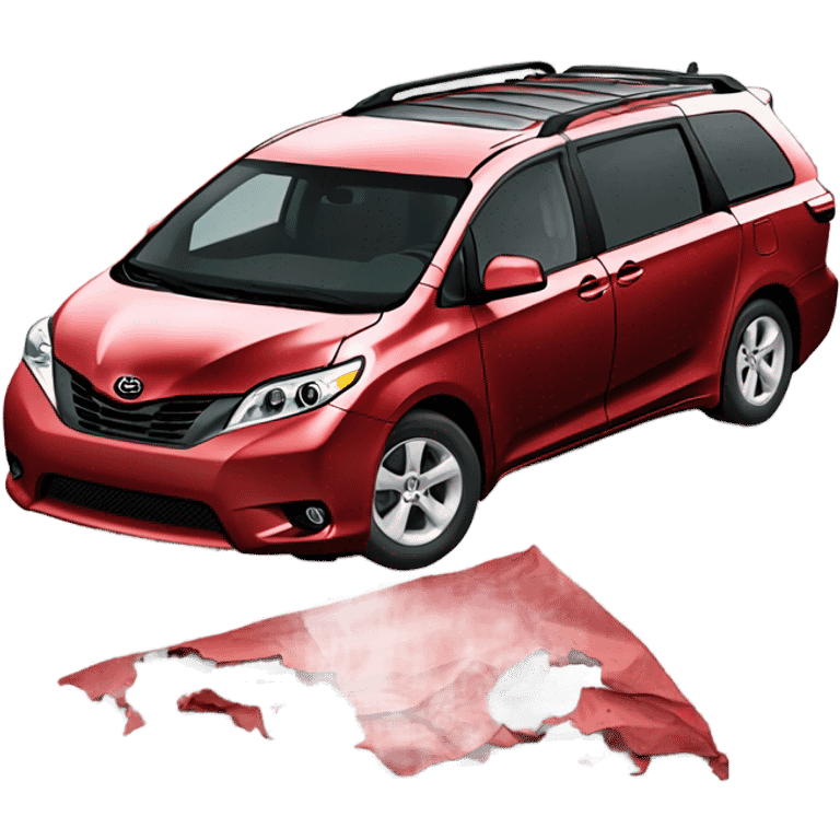 red toyota sienna wrecked emoji