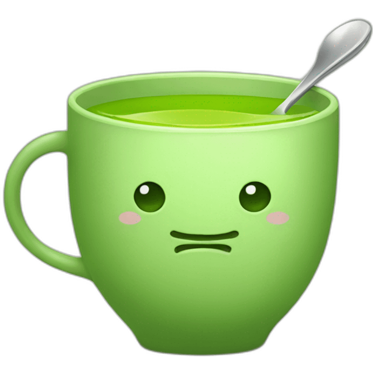 green tea cup with spoon emoji