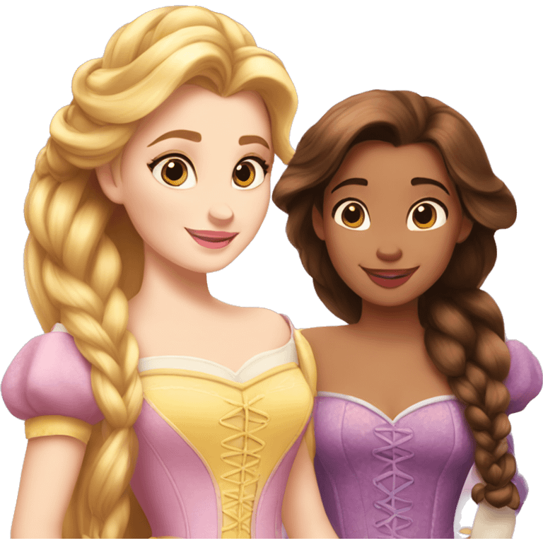 Belle and Rapunzel disney emoji