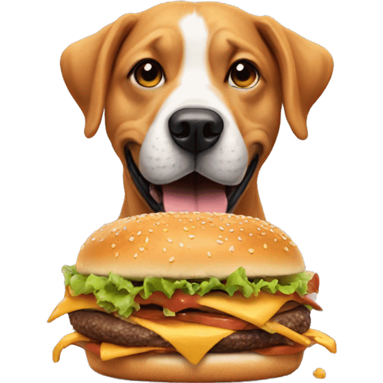 dog eating burger emoji