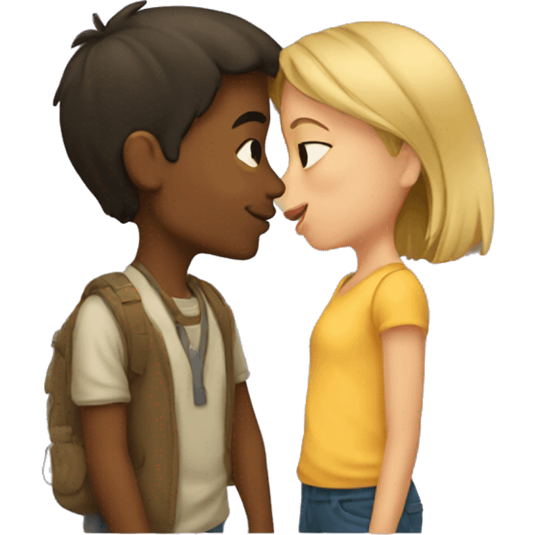 boy kisses girl emoji