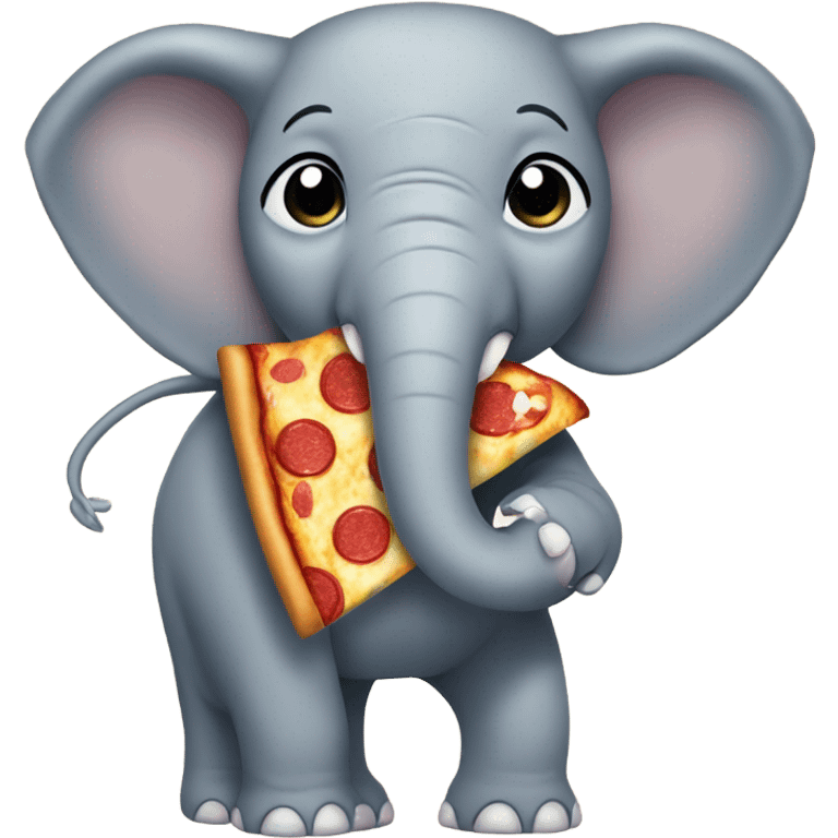 Elephant eating pizza emoji