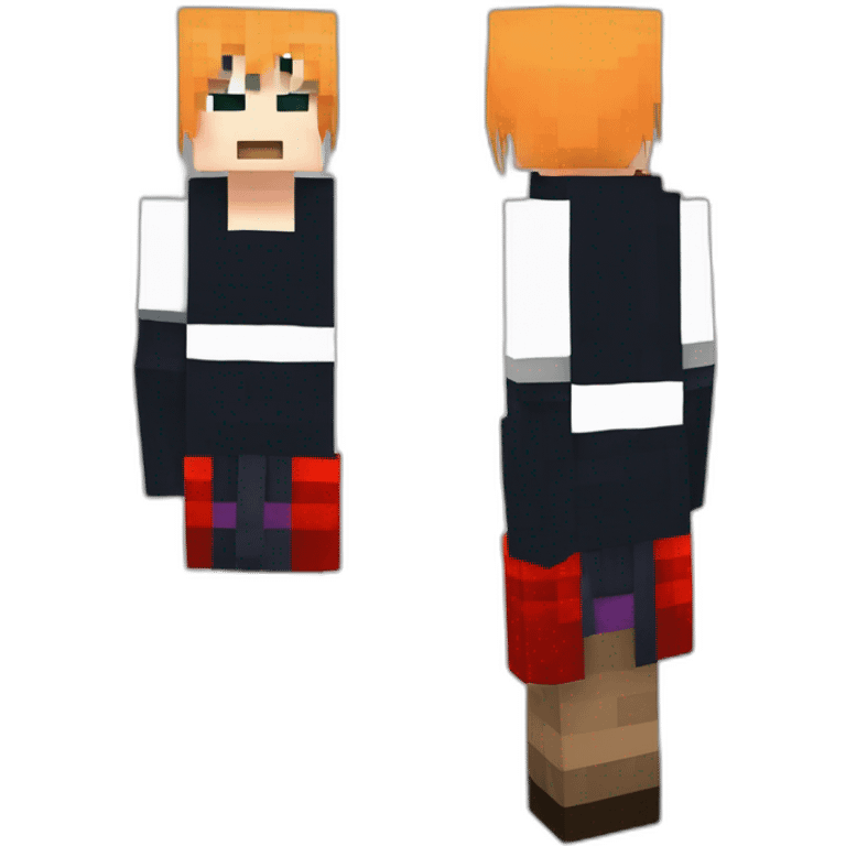 Kurosaki Ichigo estilo minecraft pulgar arriba emoji